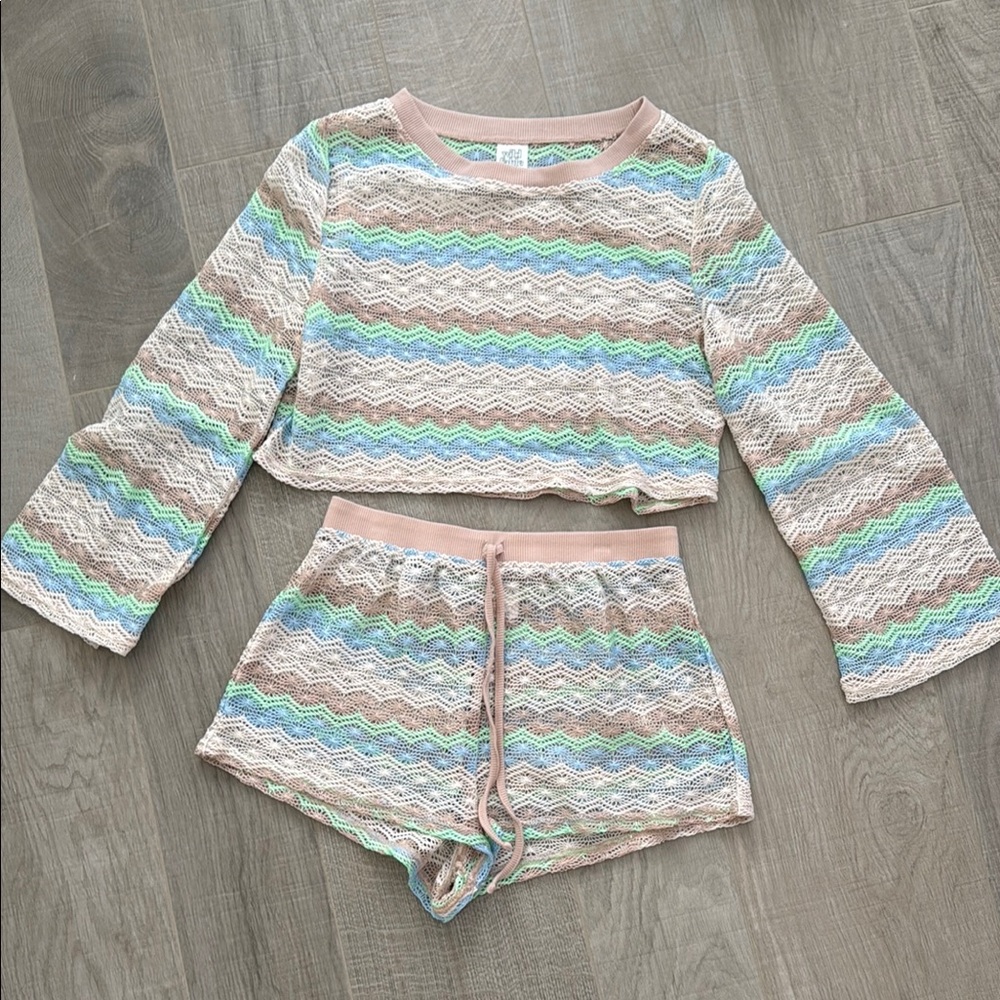 Colorful Striped Swim Cover up